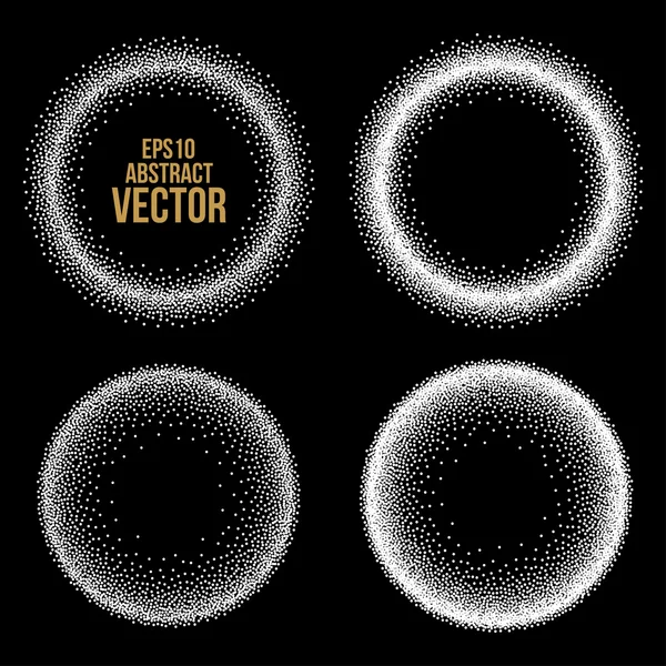 Halftoonpunten cirkel kaderset — Stockvector