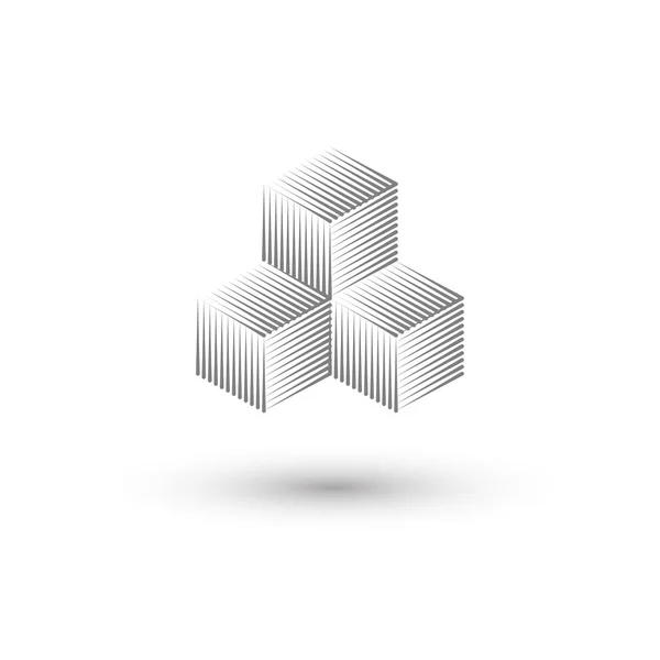 Isometric Cubes on White — Stock Vector