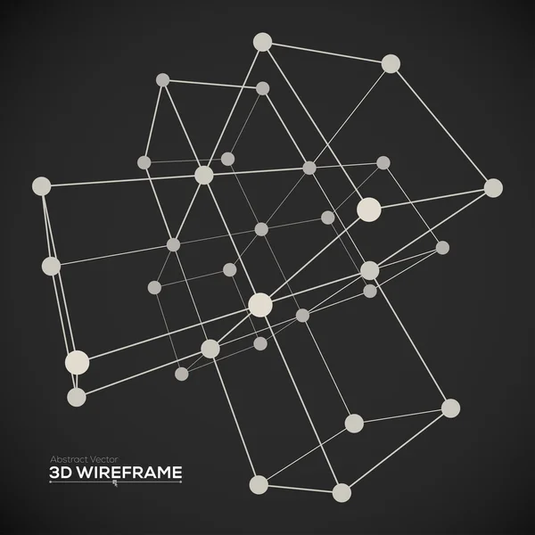 Cubos de malla Wireframe — Archivo Imágenes Vectoriales
