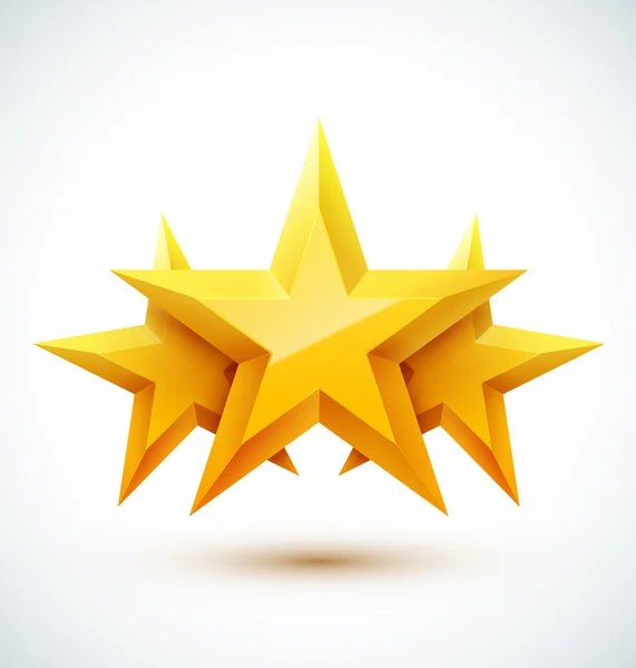 Tres estrellas doradas — Vector de stock