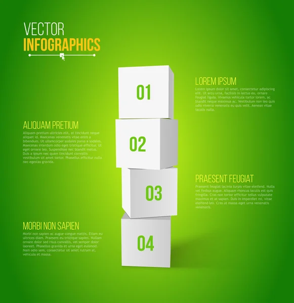Diseño de cajas paso a paso — Vector de stock