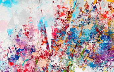 Çok renkli sıçrama suluboya lekesi - tasarımlarınız için şablon.