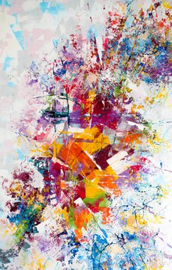 Çok renkli sıçrama suluboya lekesi - tasarımlarınız için şablon.