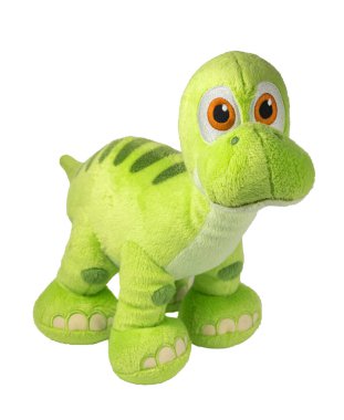 Brontosaurus peluş oyuncağı beyaz arkaplanda izole edildi