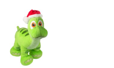 Beyaz arka planda izole edilmiş yumuşak oyuncak ejderha. Çocuk oyuncakları