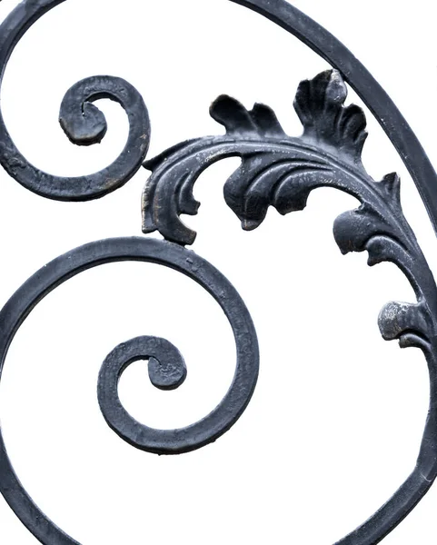 Ornament Forged Iron Fence Isolated White Background — Stock Photo, Image