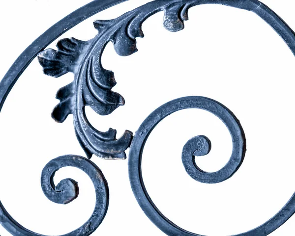 Ornament Forged Iron Fence Isolated White Background — Stock Photo, Image