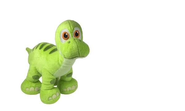 Brontosaurus peluş oyuncağı beyaz arkaplanda izole edildi