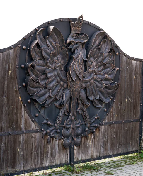 Old Forged Gate Head Eagle Middle — Stock Photo, Image