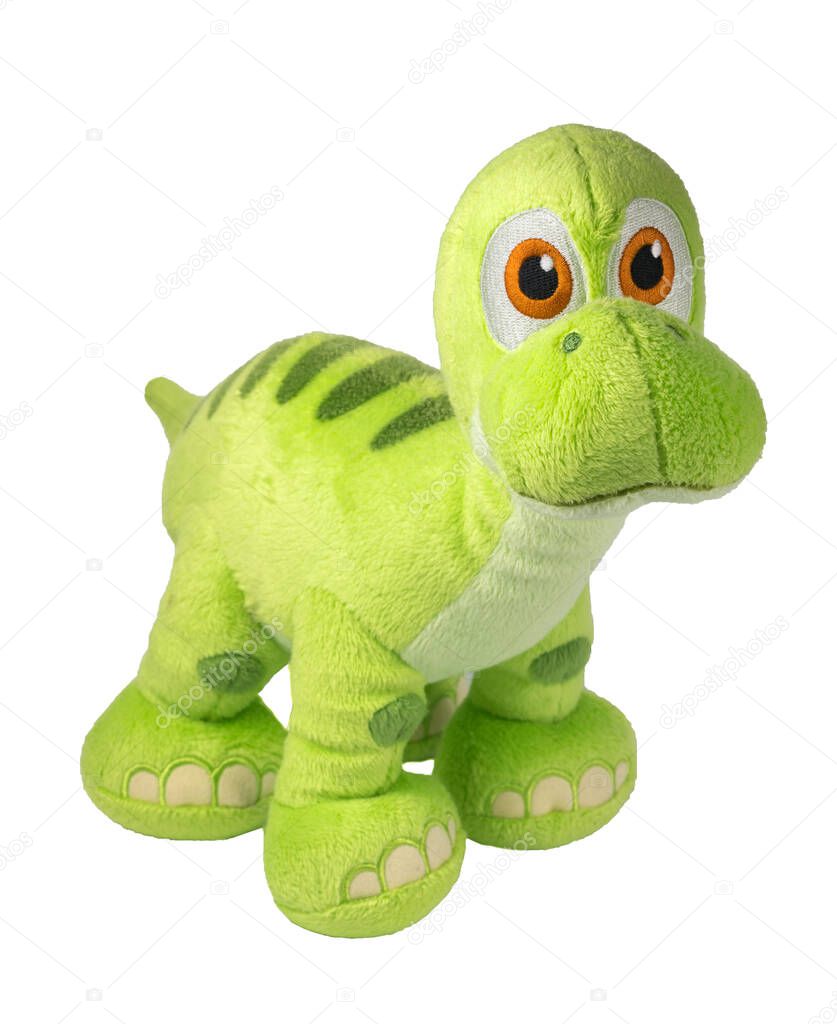Brontosaurus plush toy Isolated on white background