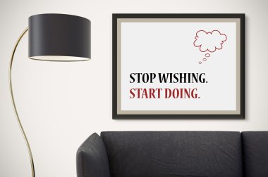 Inspirational Motivating Quote on Picture Frame. clipart