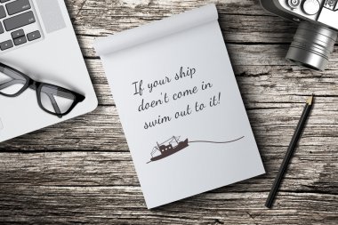 Inspirational Quote on Notepad. clipart