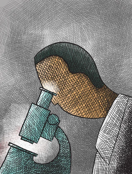 Researcher Looking Under The Microscope. — Stock Photo, Image