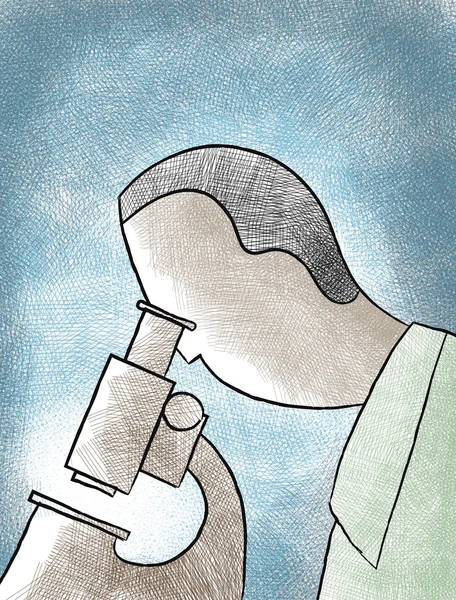 Naukowiec patrząc pod mikroskopem. — Darmowe zdjęcie stockowe