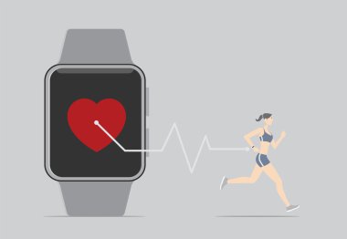 Fitness sensör App kavramı. 