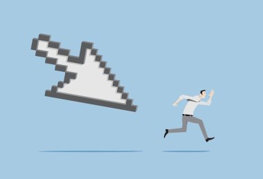 Lifelogging kavramı. Fare imlecini tarafından kovalanan koşan adam.