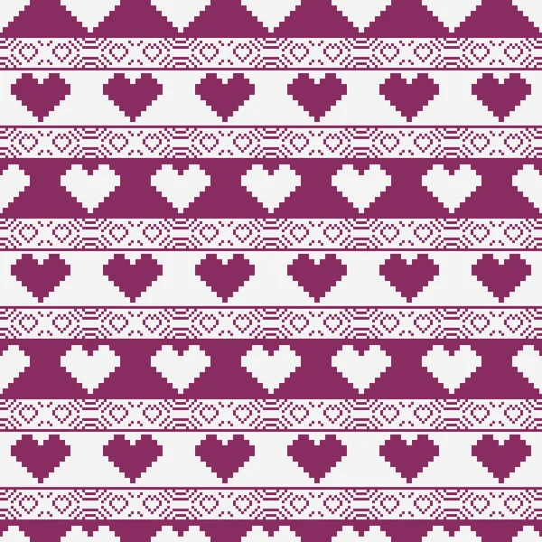 Heart Pixel Pattern — Stock Vector