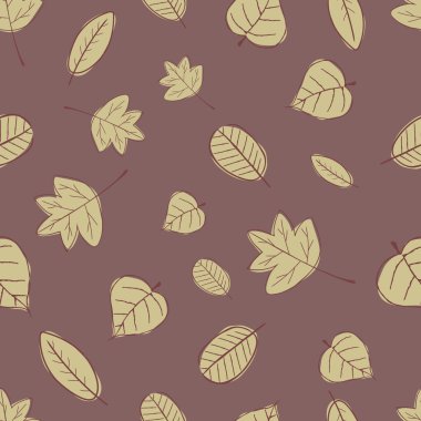 Vintage Dikişsiz sonbahar yaprakları desen.