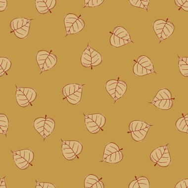 Vintage Dikişsiz sonbahar yaprakları desen.