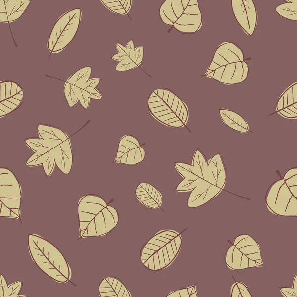 Vintage Dikişsiz sonbahar yaprakları desen.