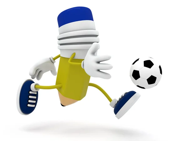 Jugador de fútbol a lápiz - 3D Render — Foto de Stock