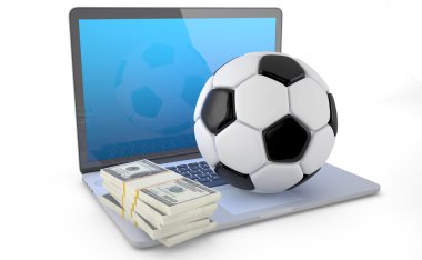 On Line Soccer Betting Concept clipart