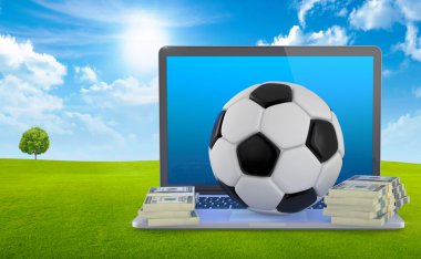On Line Soccer Betting Concept. clipart