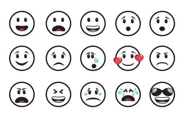 Set of smiley icons — Stock Vector