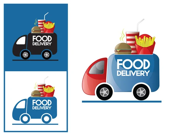 Logo design element Fast food delivery service — Stock Photo, Image