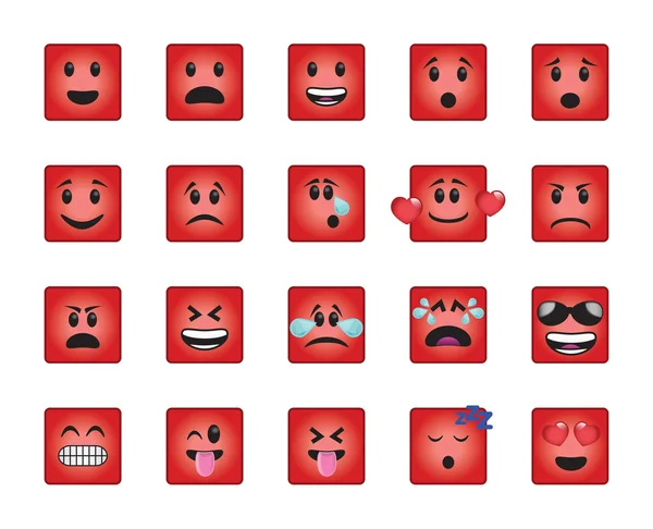 Conjunto de ícones quadrados vermelhos — Fotografia de Stock