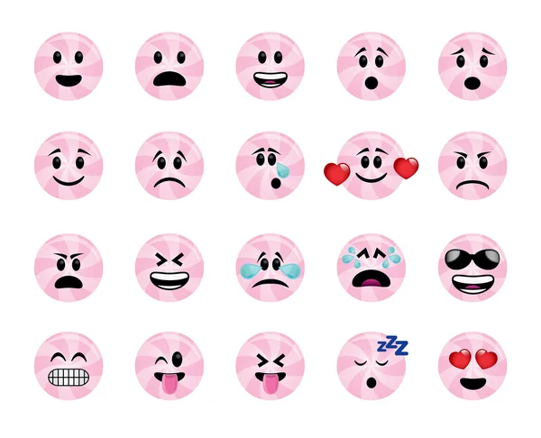 Set of pink lollipop icons — Stock Vector