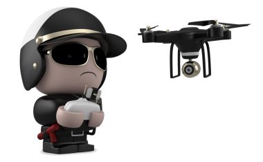 Policeman with drone. clipart