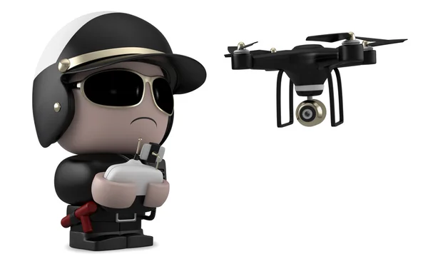 Polis med drone. — Stockfoto