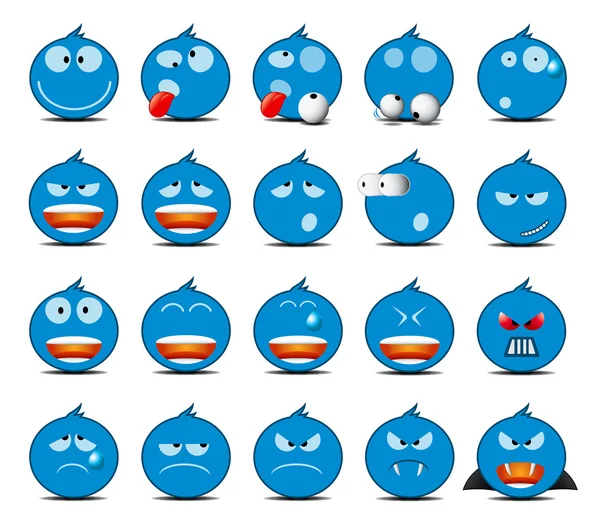 Set di icone arrotondate blu chiaro — Vettoriale Stock