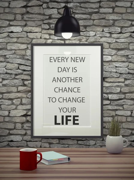 Inspirational motivating quote on picture frame. — Stock Photo, Image