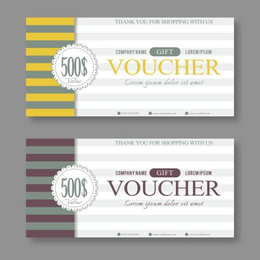 Vintage hediye çeki şablonu