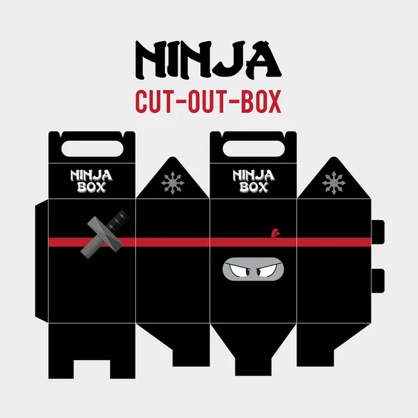 Scatola di ritaglio ninja — Vettoriale Stock