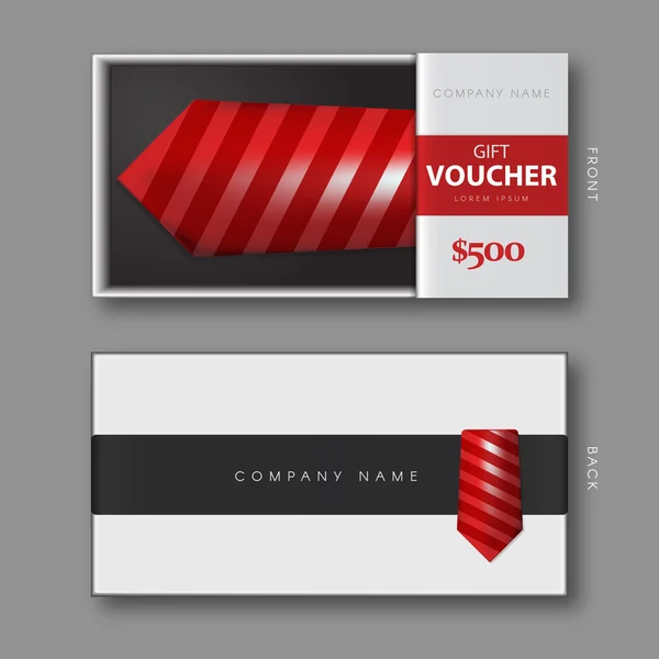Chèque-cadeau Necktie Box . — Image vectorielle