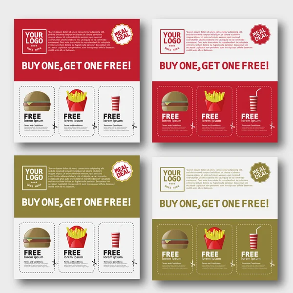 Fast Food Voucher sjabloon — Stockvector