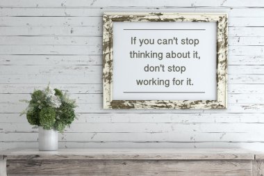 Inspirational Quote on Picture Frame. clipart