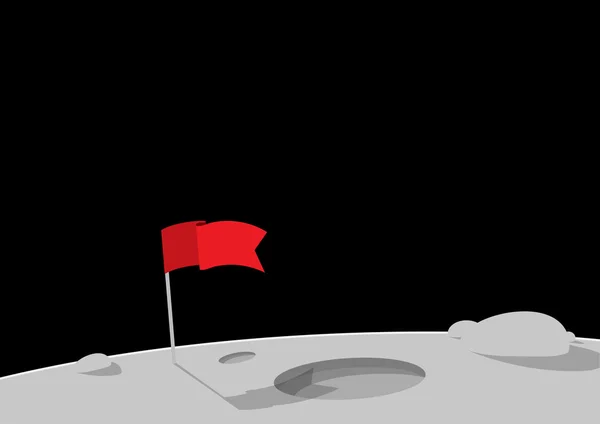 Bandera roja en el planeta . — Vector de stock