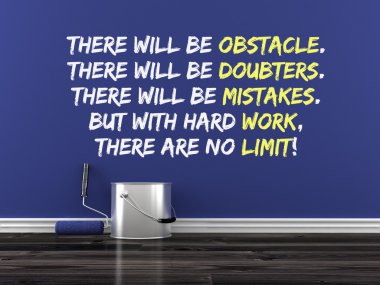 Duvarda ilham alıntı.