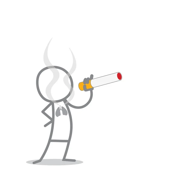 Doodle Man Fumer une cigarette . — Image vectorielle