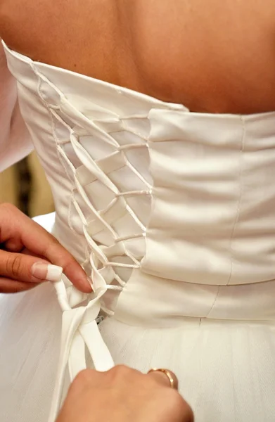 Vestido de novia de cerca — Foto de Stock