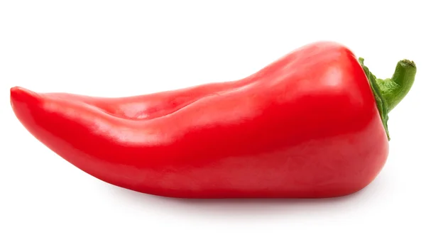Red sweet pepper isolato su bianco, percorso di ritaglio — Foto Stock