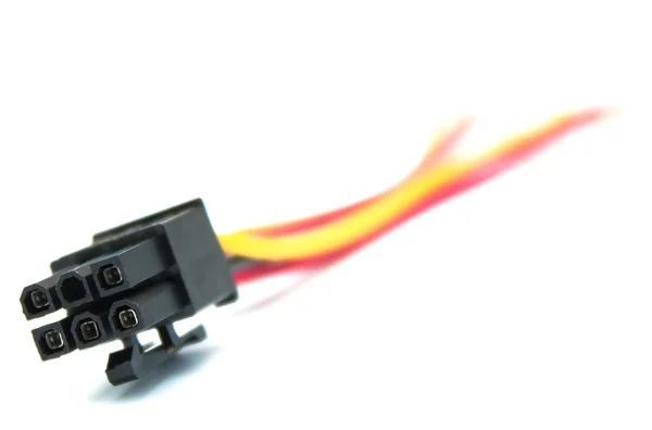 Fios de computador com conector macro — Fotografia de Stock