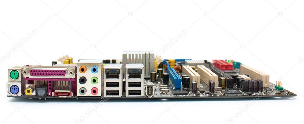 Computer component motherboard, ports