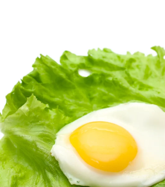 Spiegeleier und Salat kopieren Platz Stockfoto