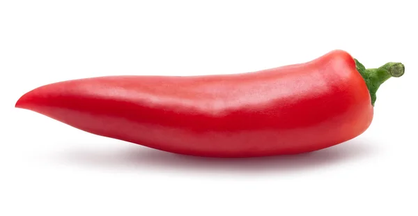 Червоний перець ізольований над білим відсічним контуром — стокове фото