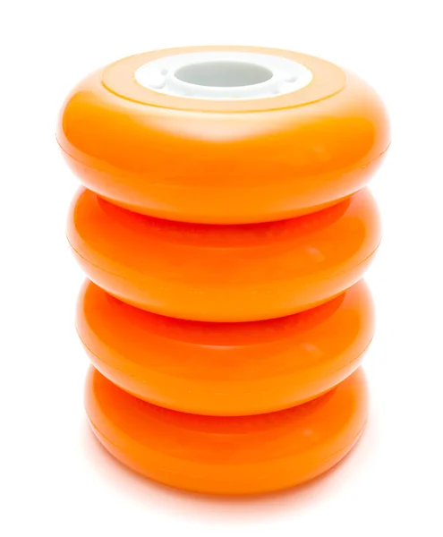 Orange wheels isolated over white clipping path — Stock Photo, Image